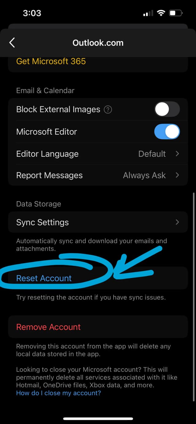 Reset Account