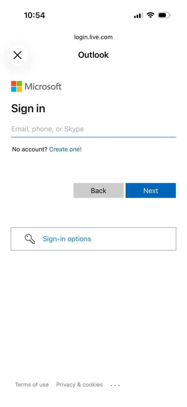 Bei Ihrem Outlook-Konto auf dem iPhone anmelden