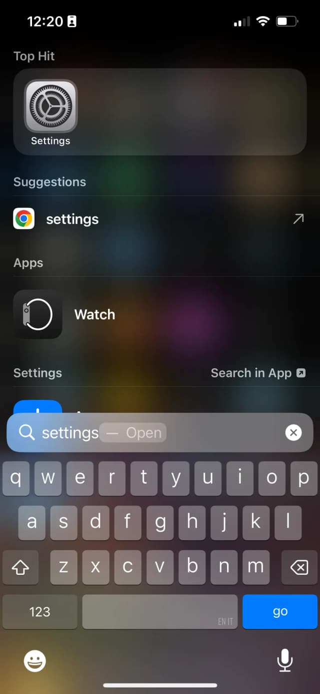 iPhoneの設定アプリ
