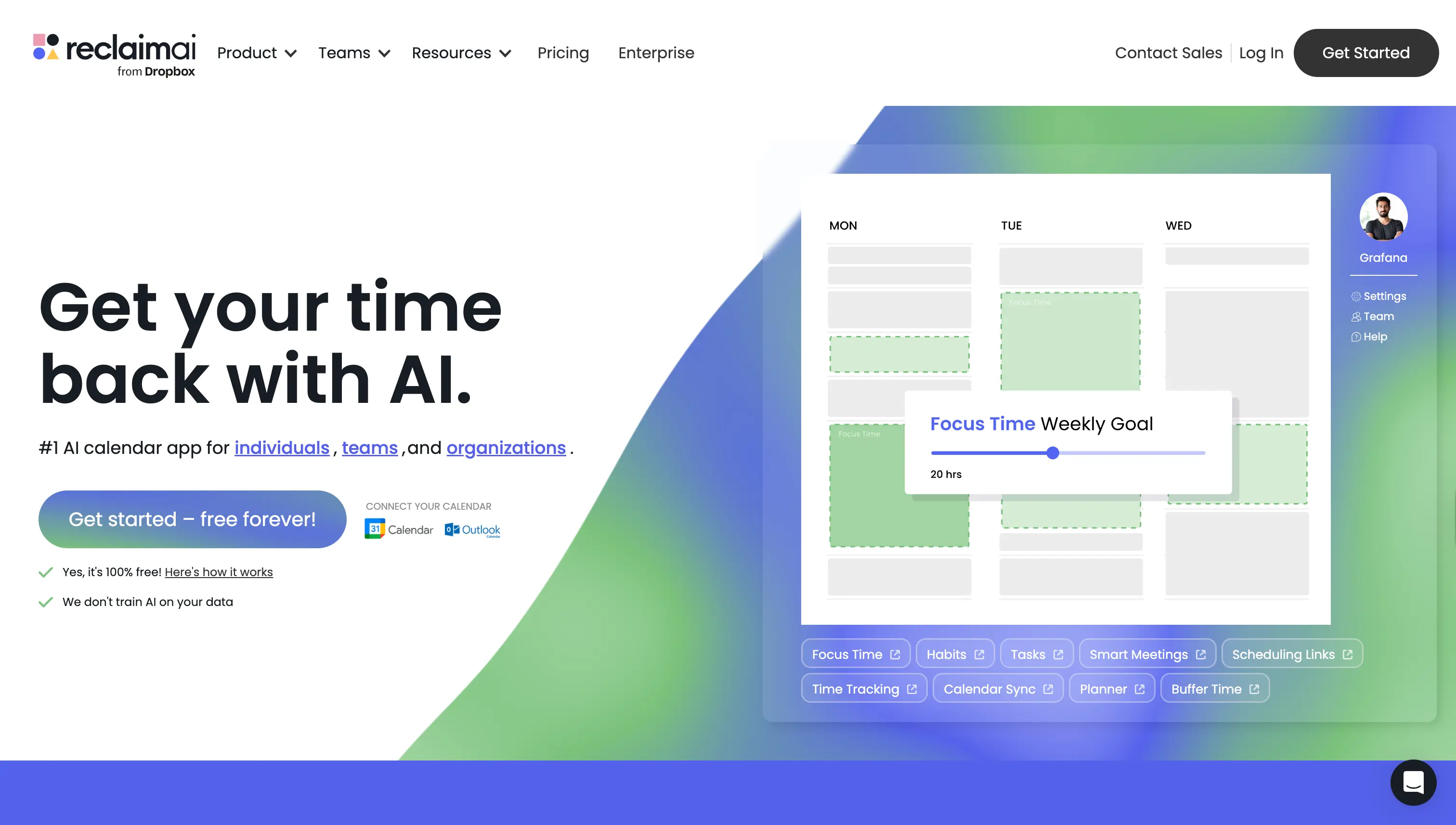 Reclaim Landing Page