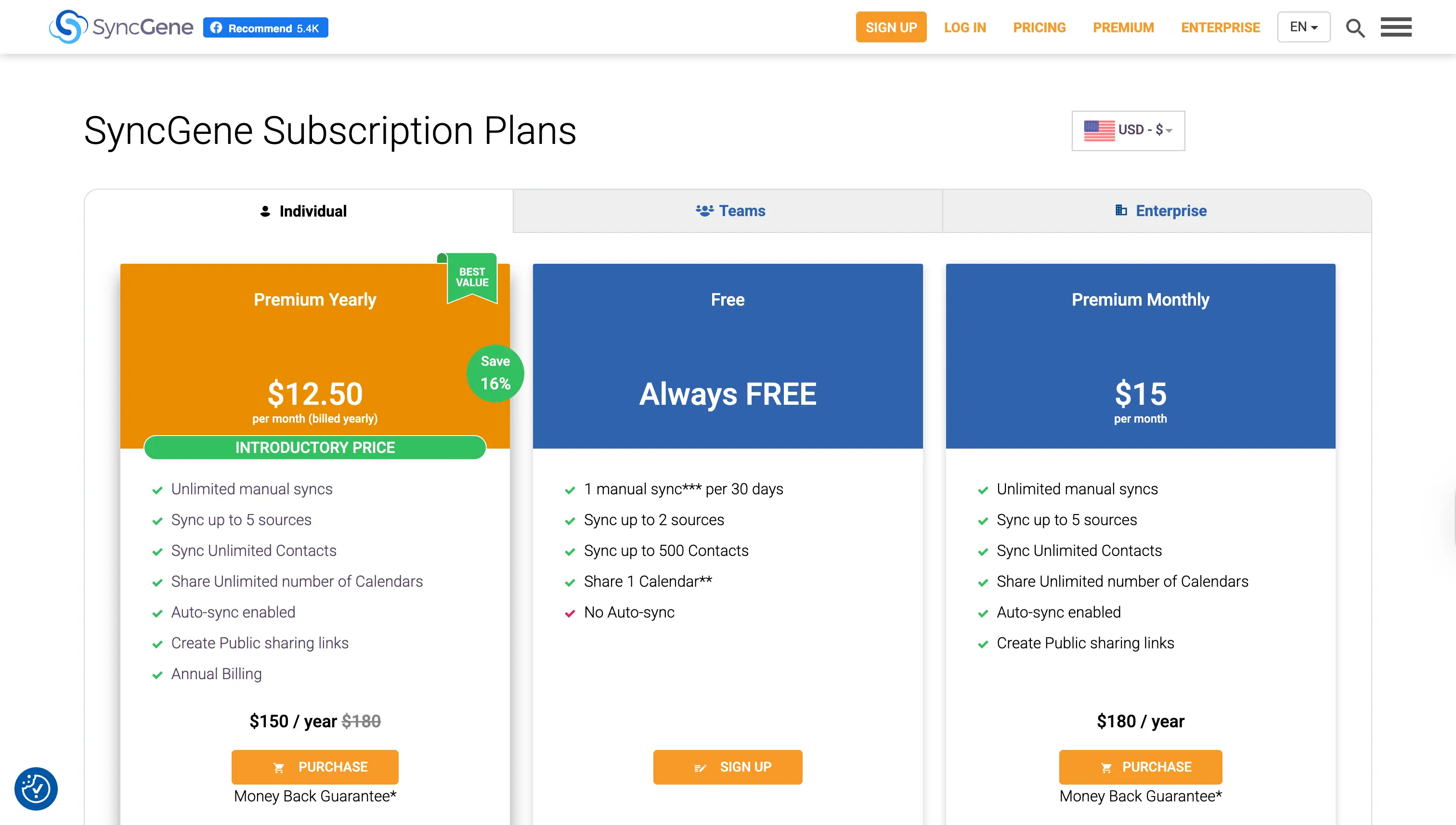 SyncGene Pricing Page