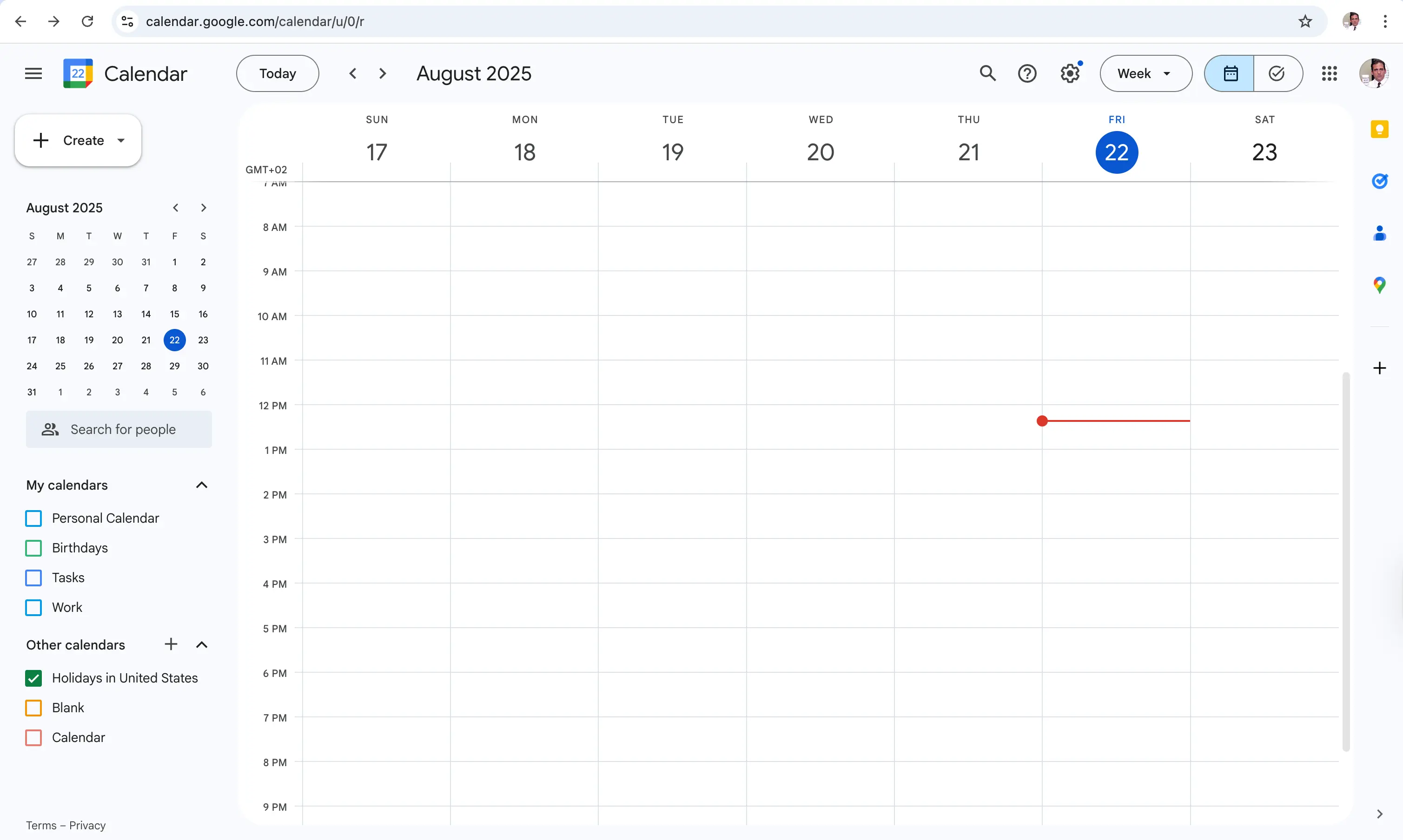Open Google Calendar on web