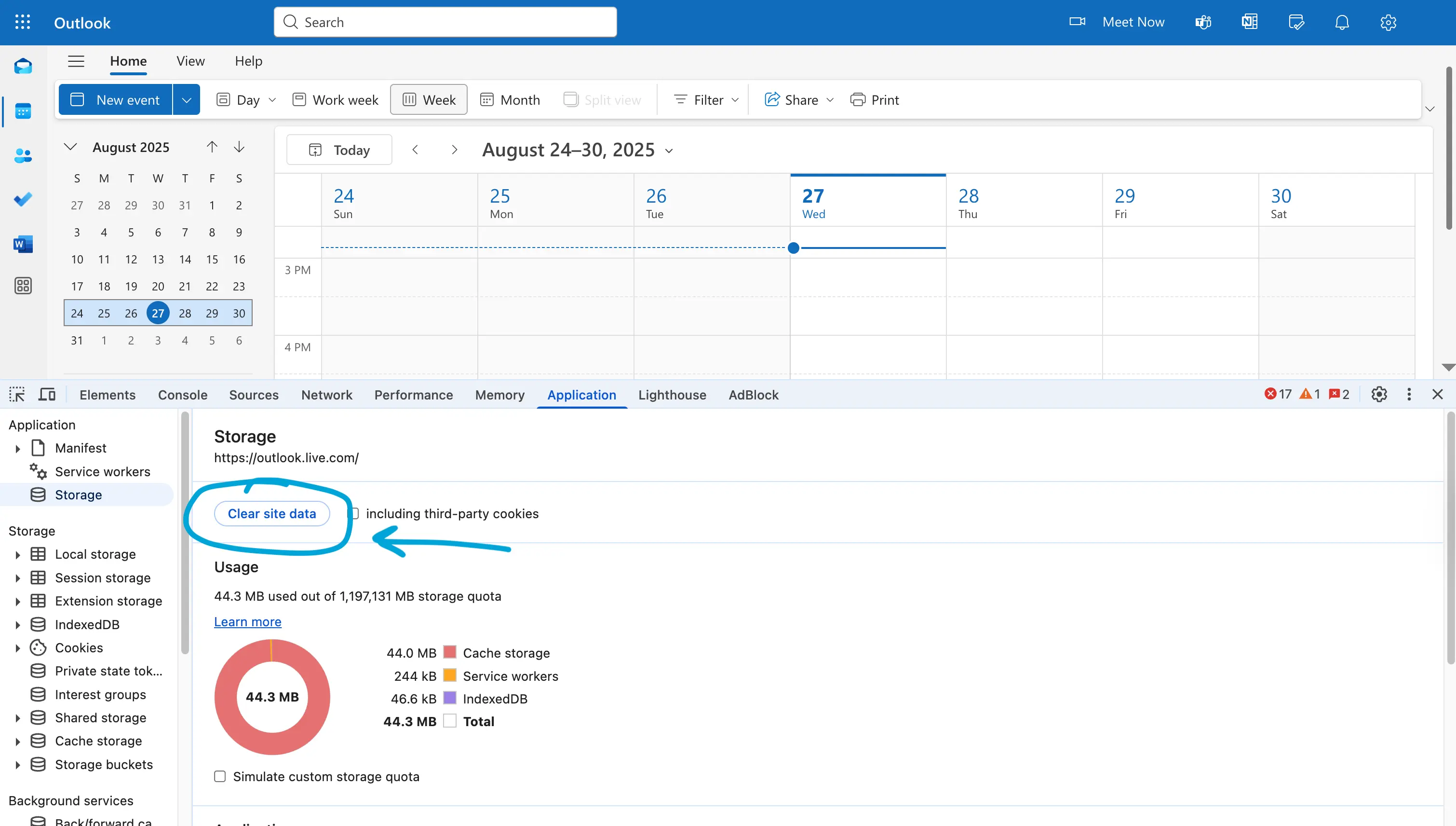 Click Clear site data