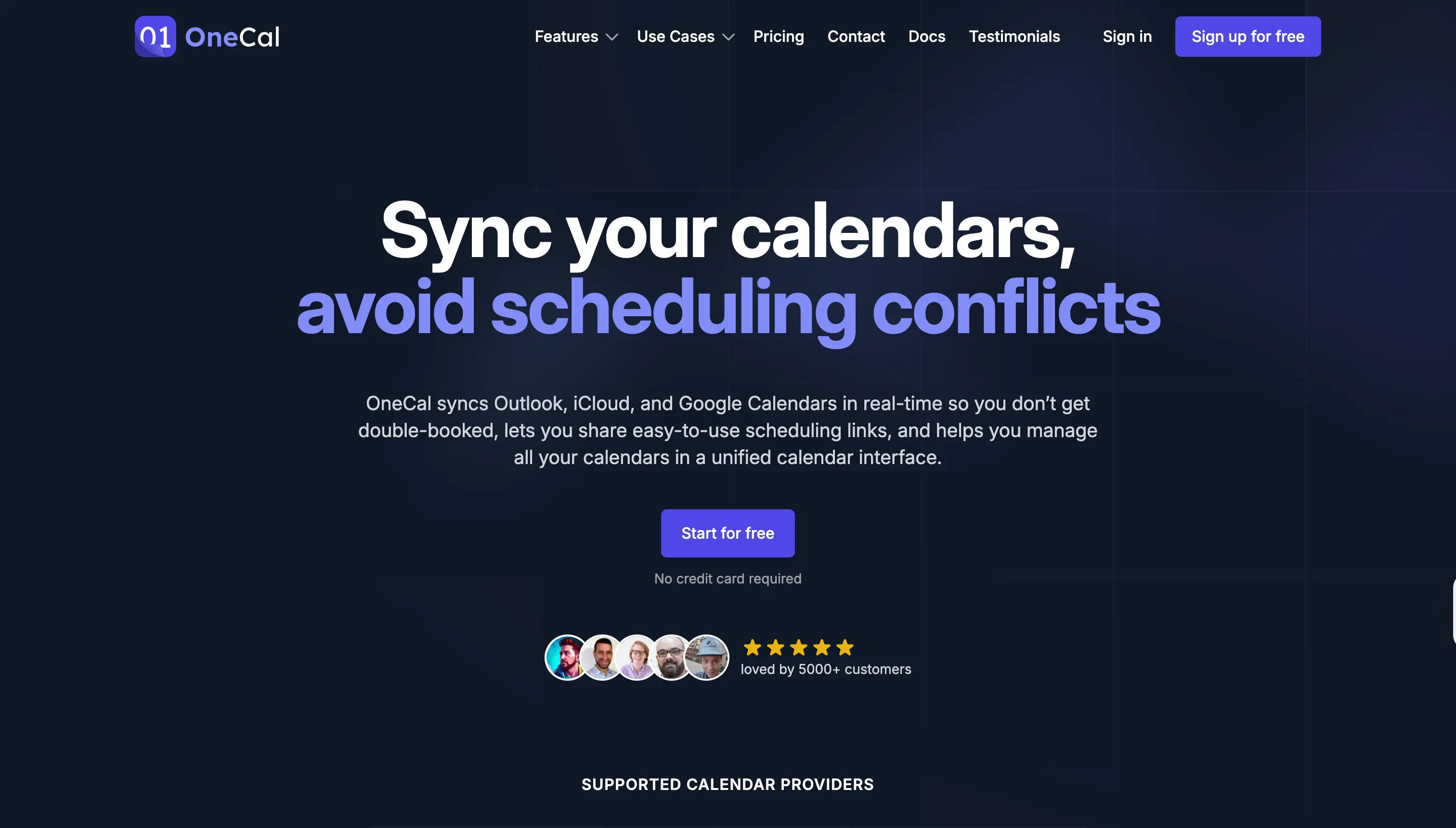 OneCal Landing Page