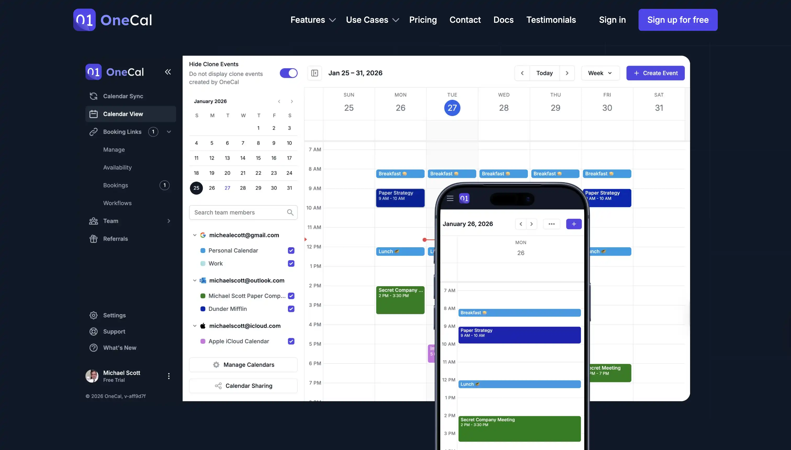 OneCal Unified Calendar View